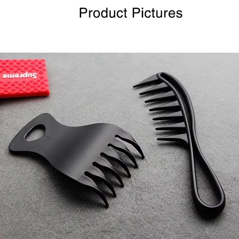 Wide Teeth Hairbrush Oil Fork Comb Men Hair Beard Trim Hairdressing Brush Afro Hairstyle Barber Styling Tools Salon Accessories