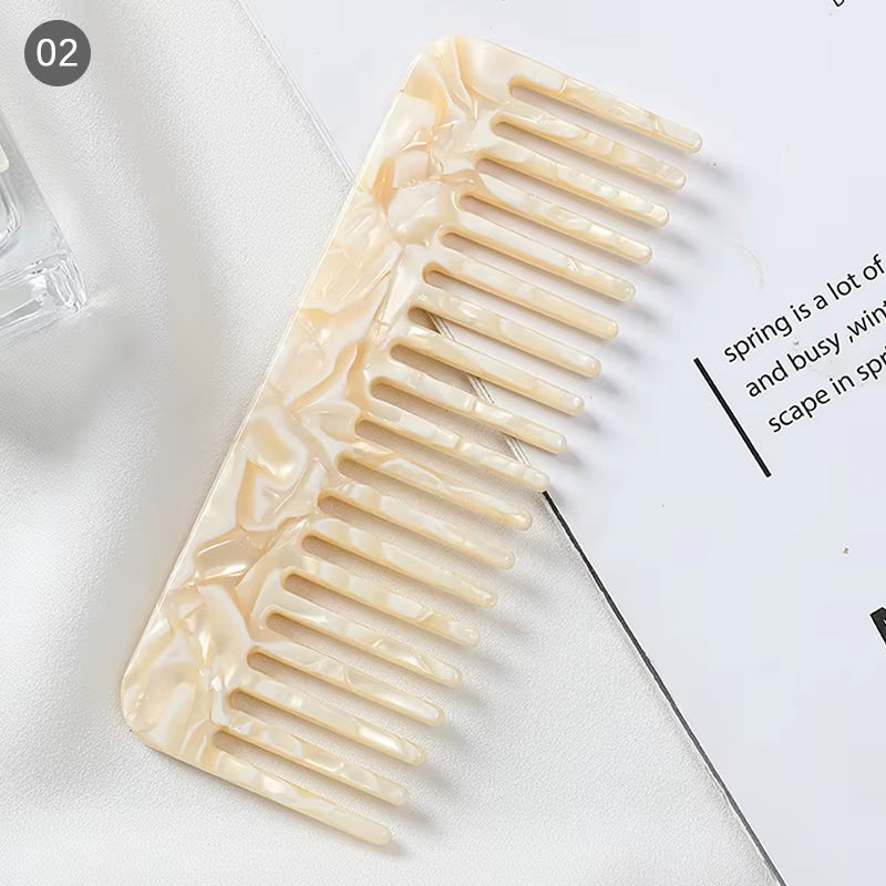 HOT！ Wide Large Tooth Pocket Hair Comb Cellulose Acetate Detangling Hairbrush Tortoise Shell Anti-Static Hairdressing Tools