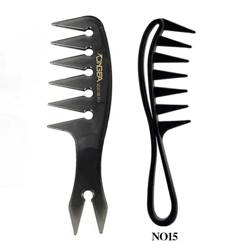 Wide Teeth Hairbrush Oil Fork Comb Men Hair Beard Trim Hairdressing Brush Afro Hairstyle Barber Styling Tools Salon Accessories