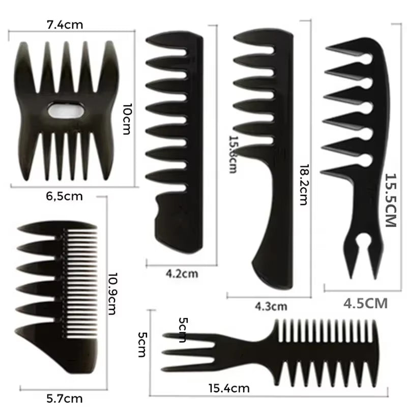Wide Teeth Hairbrush Oil Fork Comb Men Hair Beard Trim Hairdressing Brush Afro Hairstyle Barber Styling Tools Salon Accessories