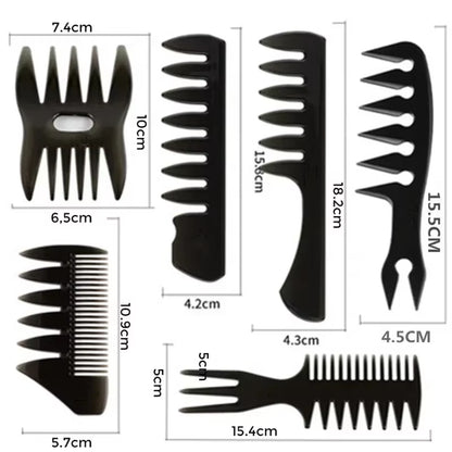 Wide Teeth Hairbrush Oil Fork Comb Men Hair Beard Trim Hairdressing Brush Afro Hairstyle Barber Styling Tools Salon Accessories