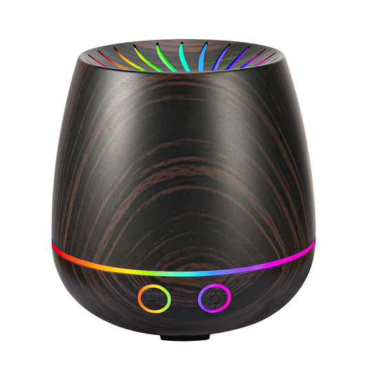 Essential Oil Diffuser, 120Ml Aromatherapy Diffuser, Wood Grain Aroma Humidifier with 7 Colors Lights, 2 Mist Mode, Waterless Auto Shut-Off for Large Room Bedroom Office Car