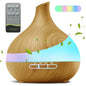 550Ml Essential Oil Diffuser, Brown Wood Oil Diffuser for Large Room Cool Mist Humidifier Air Diffuser with Remote Control