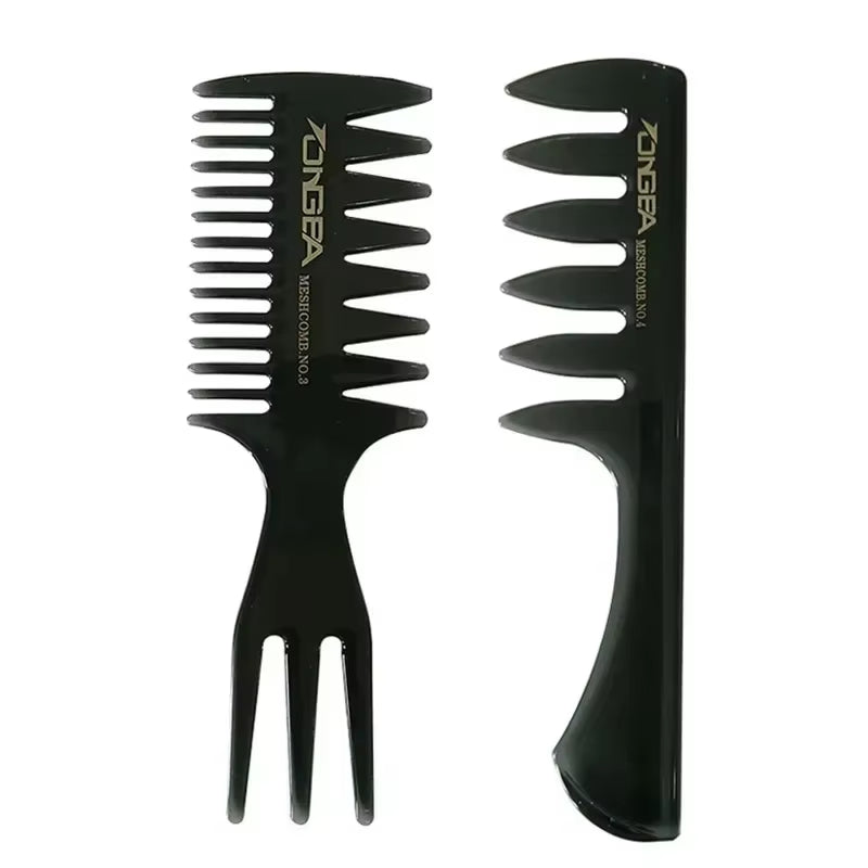 Wide Teeth Hairbrush Oil Fork Comb Men Hair Beard Trim Hairdressing Brush Afro Hairstyle Barber Styling Tools Salon Accessories