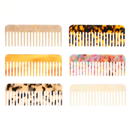 HOT！ Wide Large Tooth Pocket Hair Comb Cellulose Acetate Detangling Hairbrush Tortoise Shell Anti-Static Hairdressing Tools