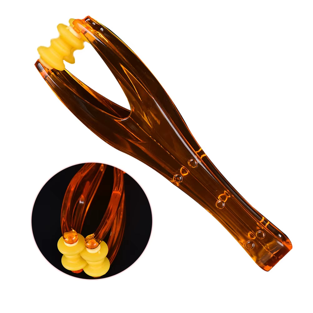 New Arrival 1 Pcs Hand Finger Massager Acupressure Dual Roller Joint Relaxing Beauty Plastic Massage Tool for Blood Circulation