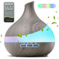 550Ml Essential Oil Diffuser, Gray Wood Grain Oil Diffuser with 14 Color Lights 4 Timer Setting Remote Control Cool Mist Humidifier for Large Room Bedroom