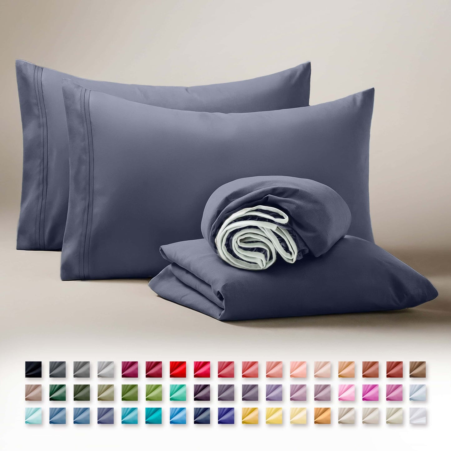 Rv/Short Queen Sheets Set, Bed Sheets for Campers Bedding, Hotel Luxury Soft Microfiber 4 Peice, Navy