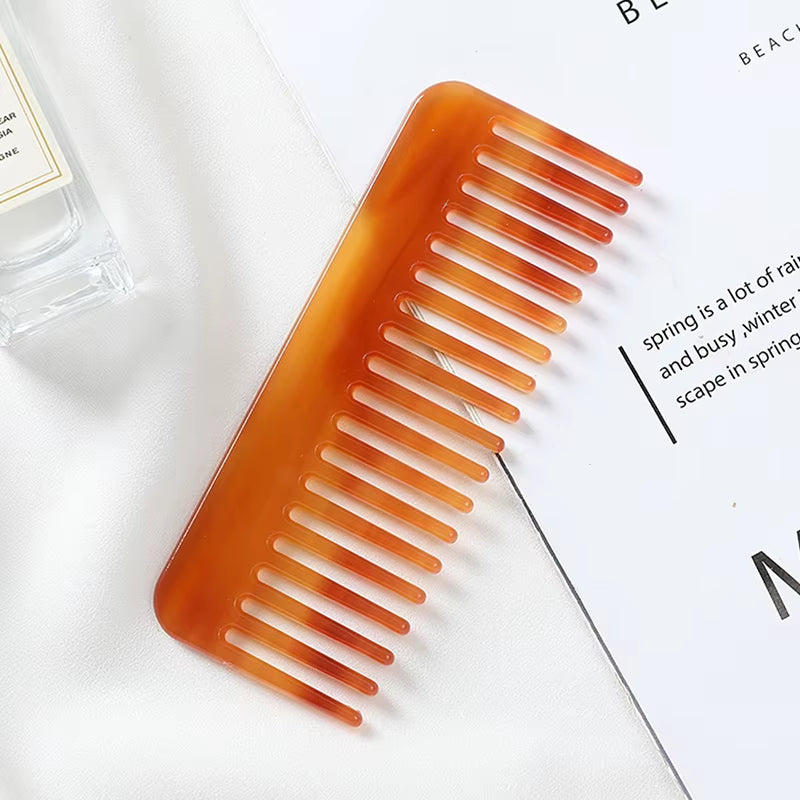 HOT！ Wide Large Tooth Pocket Hair Comb Cellulose Acetate Detangling Hairbrush Tortoise Shell Anti-Static Hairdressing Tools