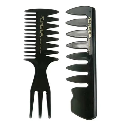 Wide Teeth Hairbrush Oil Fork Comb Men Hair Beard Trim Hairdressing Brush Afro Hairstyle Barber Styling Tools Salon Accessories