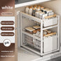 Under Sink Storage Rack Pull Out Cabinet Organizer Kitchen Sliding Drawer Storage Basket Handle Bowl Plate Rack Holder Shelves