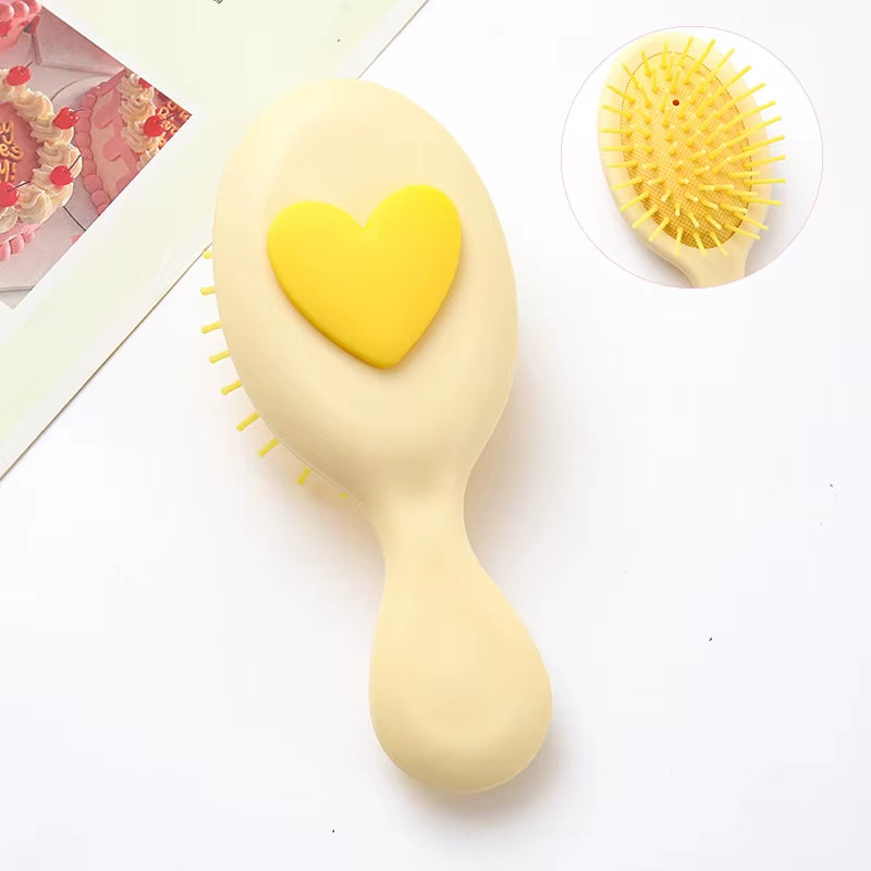 2 Style Cute Cartoon Folding Air Cushion Comb Mini Comb Portable Travel Massage Comb with Makeup Mirror Girl Kawaii Hair Styling