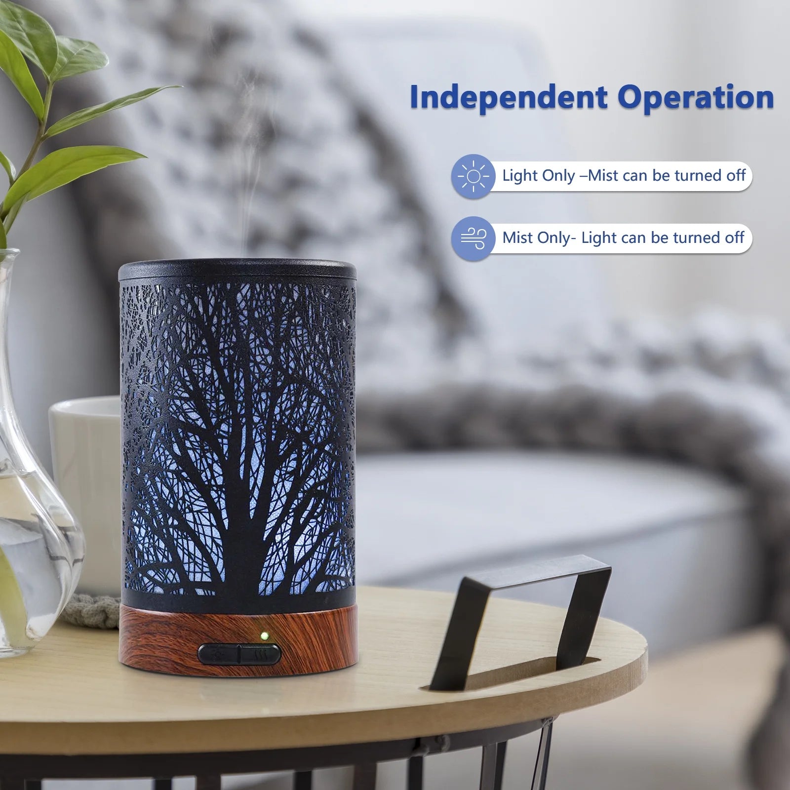 Essential Oil Diffuser 150Ml Metal Aromatherapy Oil Diffuser Ultrasonic Cool Mist Diffuser with Waterless Auto Shut-Off Protection,7 Colors Changed LED for Home Office SPA Yoga