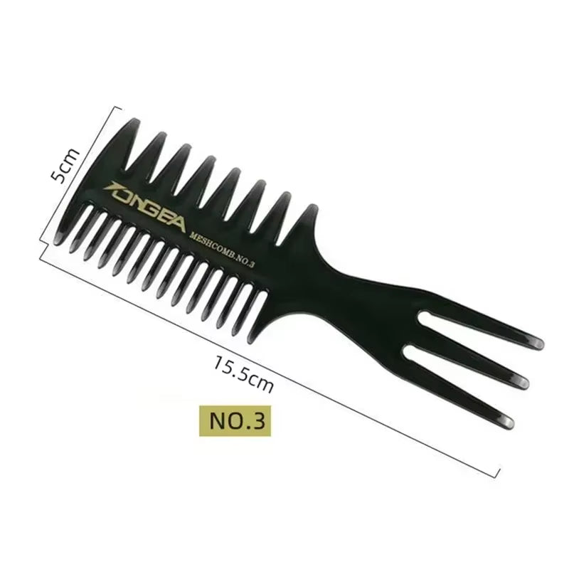 Wide Teeth Hairbrush Oil Fork Comb Men Hair Beard Trim Hairdressing Brush Afro Hairstyle Barber Styling Tools Salon Accessories