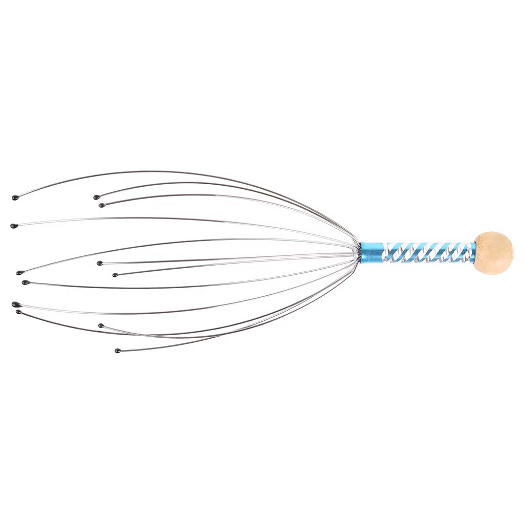 Lots of Head Neck Scalp Massager Massage Equipment Stress Relax with Wood Handle Easy to Use Practical and Durable Scalp Massage
