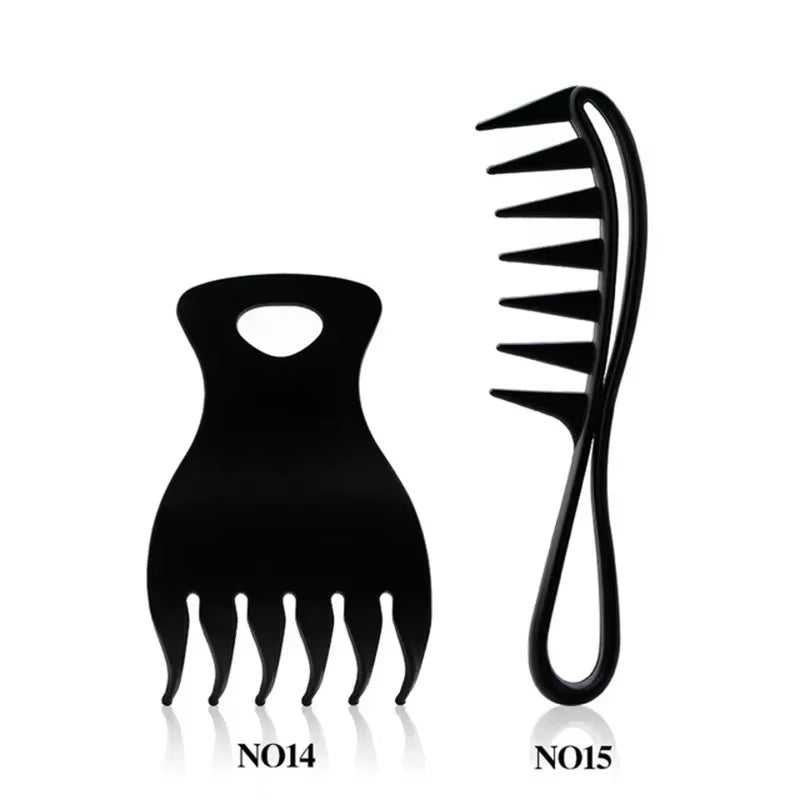Wide Teeth Hairbrush Oil Fork Comb Men Hair Beard Trim Hairdressing Brush Afro Hairstyle Barber Styling Tools Salon Accessories