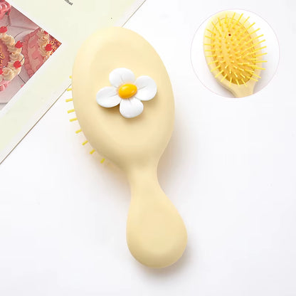 2 Style Cute Cartoon Folding Air Cushion Comb Mini Comb Portable Travel Massage Comb with Makeup Mirror Girl Kawaii Hair Styling
